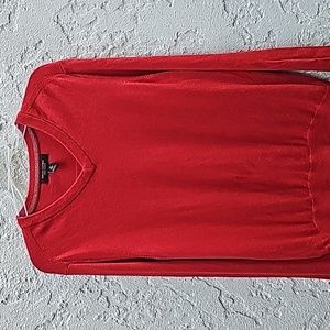 Banana Republic Mens Red V-Neck Cotton Cashmere Sweater Size Medium